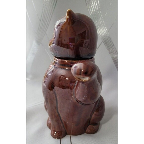 Vintage China Brown Cat Porcelain Tea‎ Pot w/ Lid Unique Whimsical - Picture 2 of 9